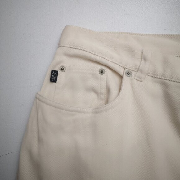Lauren Jeans Co. Ralph Lauren Ladies Size 18W Cream Straight Leg Pants - Picture 6 of 12